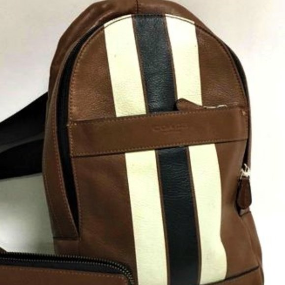 Coach Charles Varsity leather small backpack.
